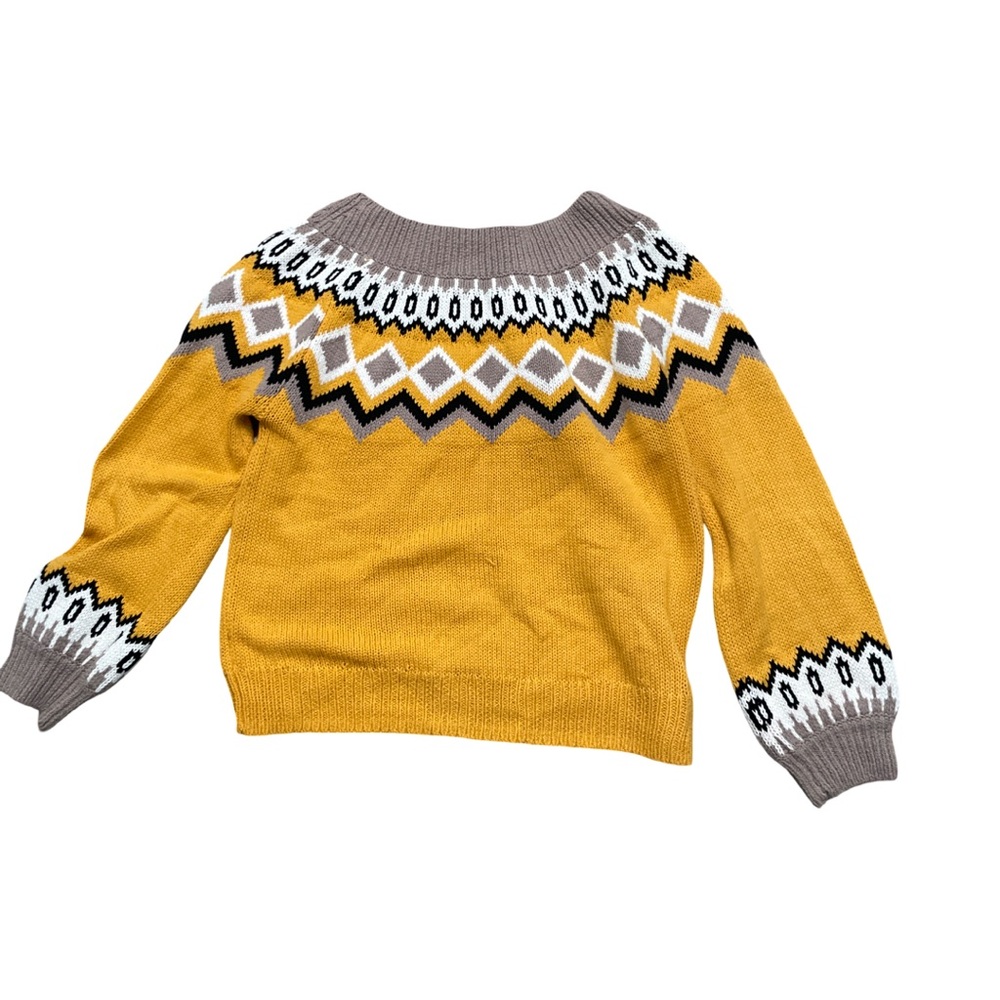 Express Mustard Fair Isle Patterned Sweater | Women’s Small - Picture 2 of 3
